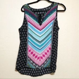 Zac & Rachel tank top Black with pink and blue